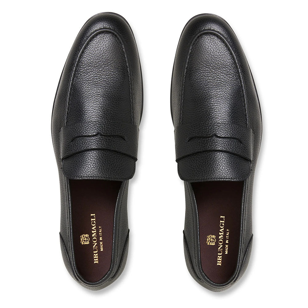 Bruno Magli Leather Slip-on Loafers Black