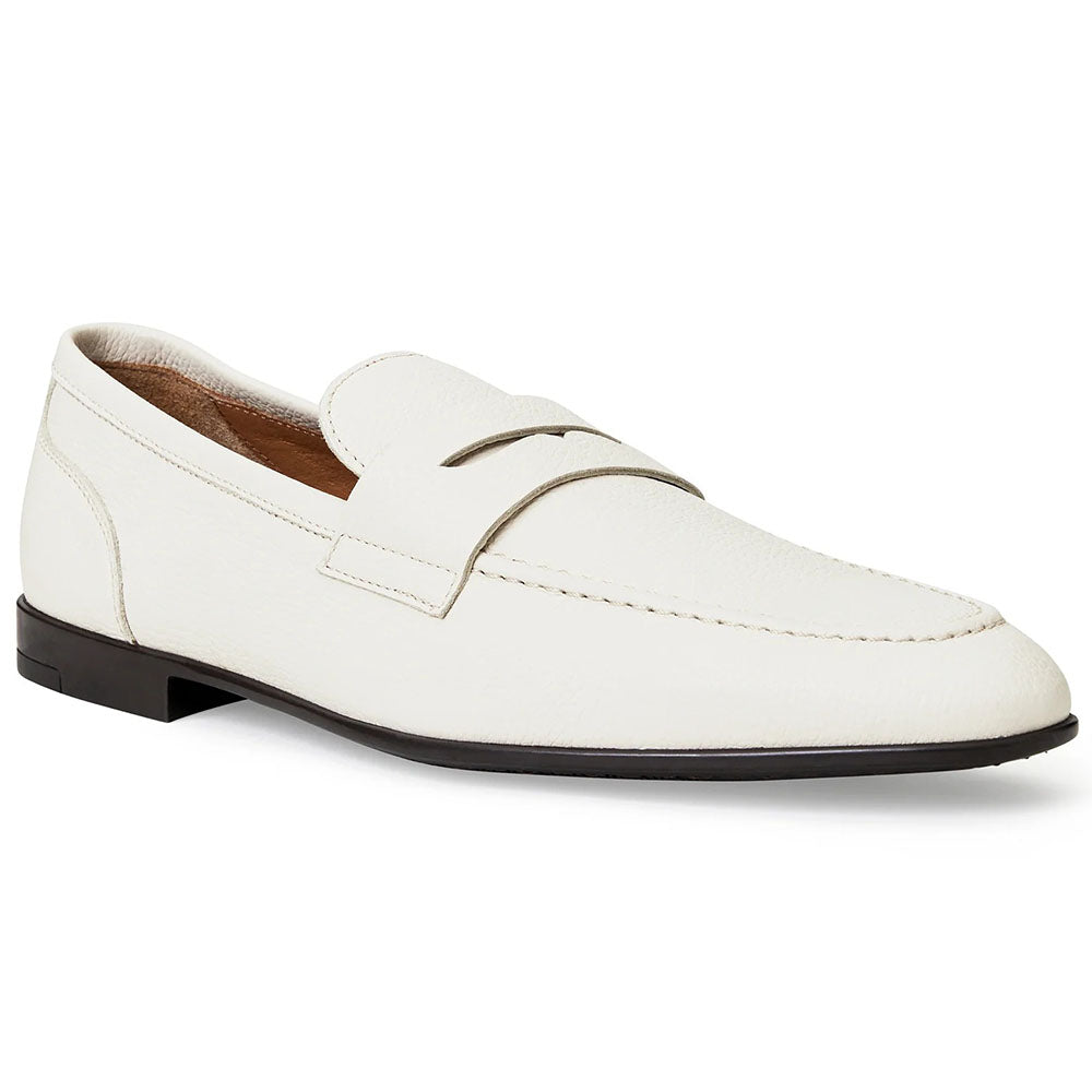 Bruno Magli Lastra Leather Slip-on Loafers Off White