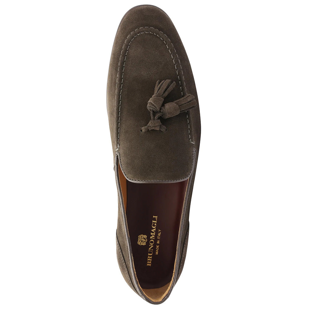 Bruno Magli Luis Suede Tailored Loafers Dark Brown