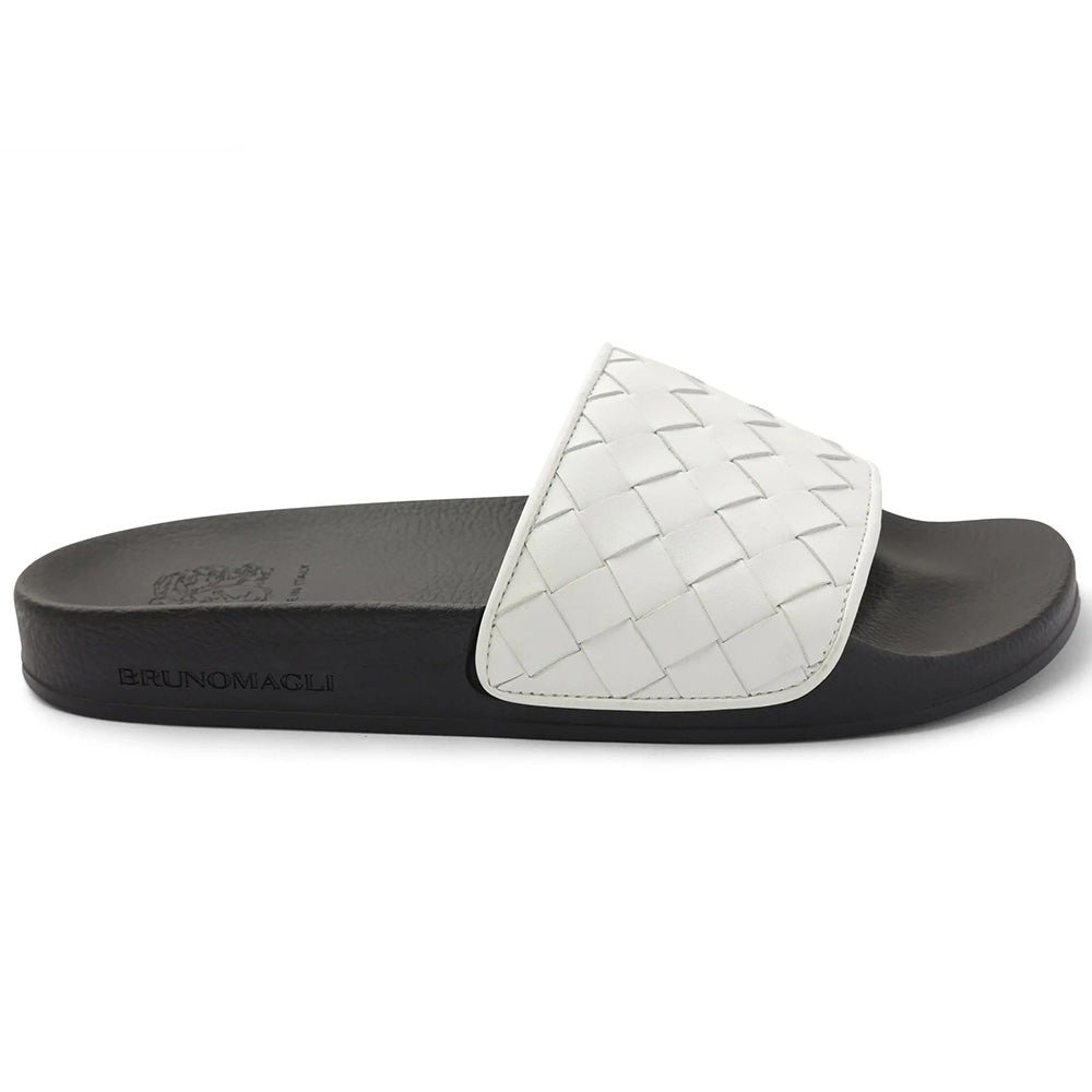 Bruno Magli Magnus Woven Slide White