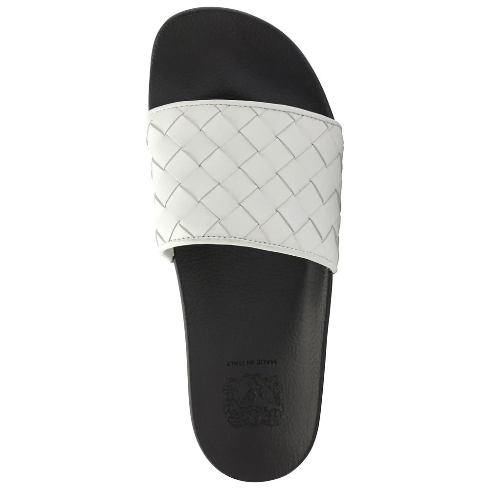 Bruno Magli Magnus Woven Slide White