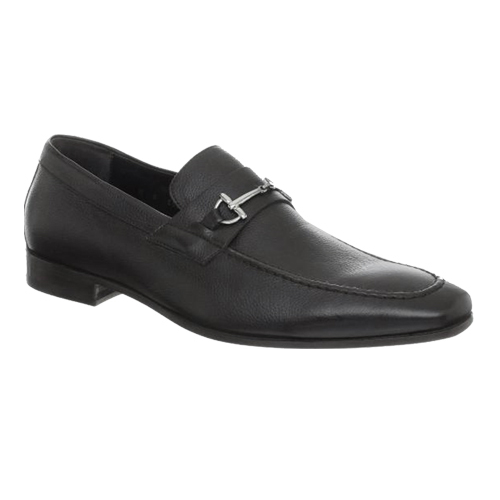 Bruno Magli Mamante Grained Calfskin Loafers Black