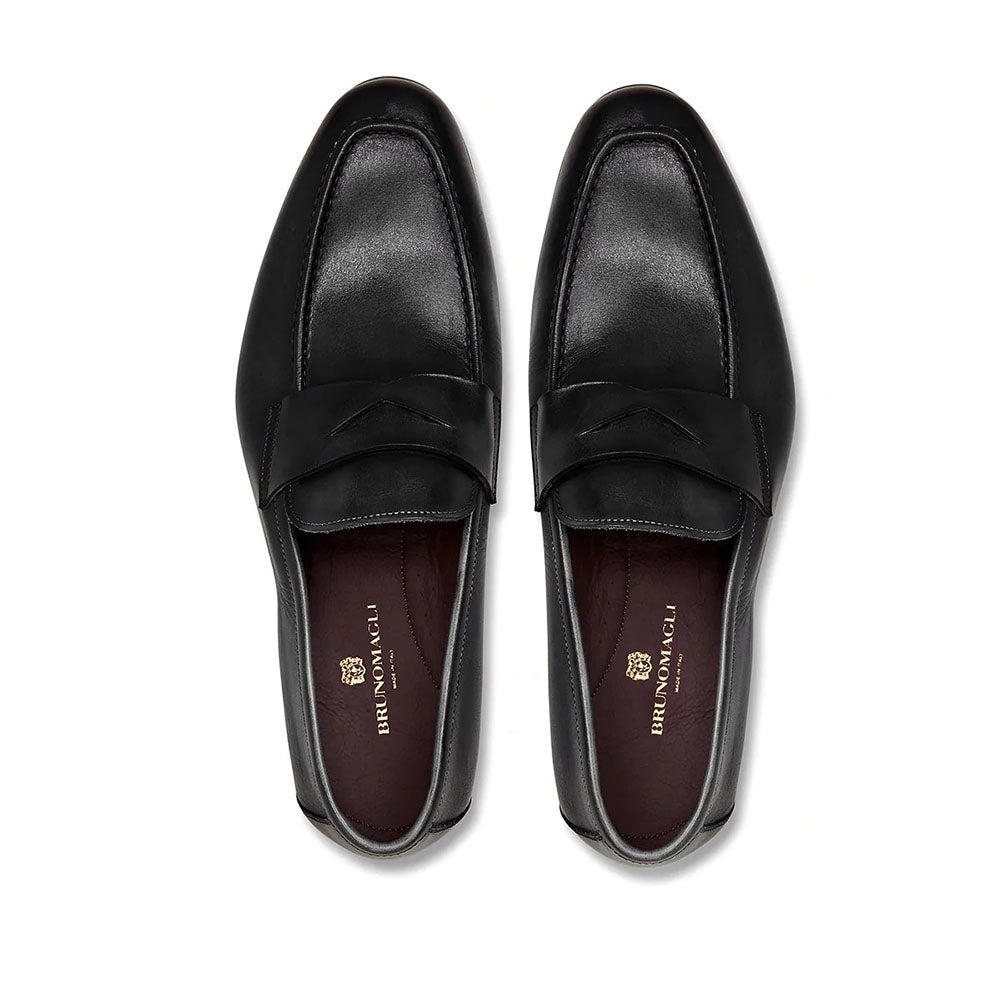 Bruno Magli Manfredo Leather Slip-on Loafers Black