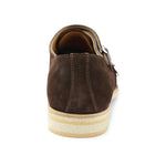 Bruno Magli Maurizio Double Buckle Suede Shoes Dark Brown