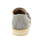 Bruno Magli Maurizio Double Buckle Suede Shoes Grey