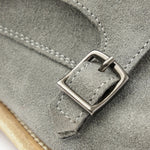 Bruno Magli Maurizio Double Buckle Suede Shoes Grey