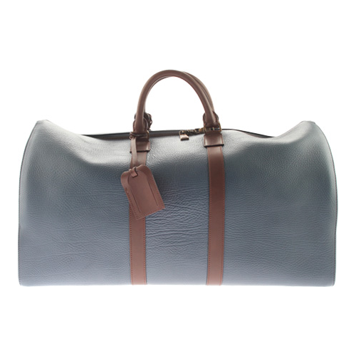 Bruno Magli Mens Anselmo Duffel Bag Blue/Brown