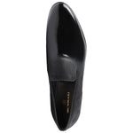 Bruno Magli Monet A-line Patent & Suede Smoking Slip-on Shoes Black
