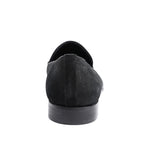Bruno Magli Monet A-line Patent & Suede Smoking Slip-on Shoes Black