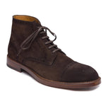 Bruno Magli Octavio Suede Brogue Lace Up Boots Dark Brown