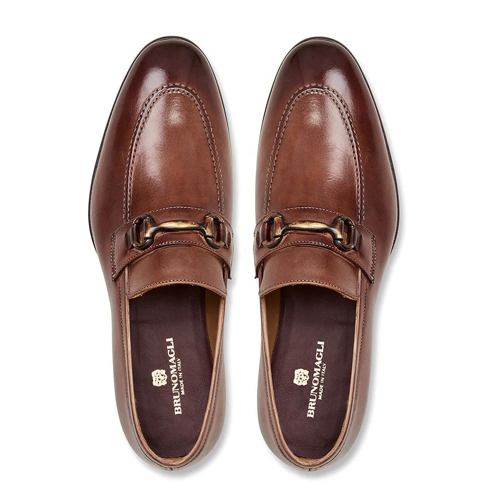 Bruno Magli Piero Leather Slip-on Loafers Rust