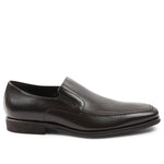 Bruno Magli Raging Leather Slip-on Shoes Dark Brown