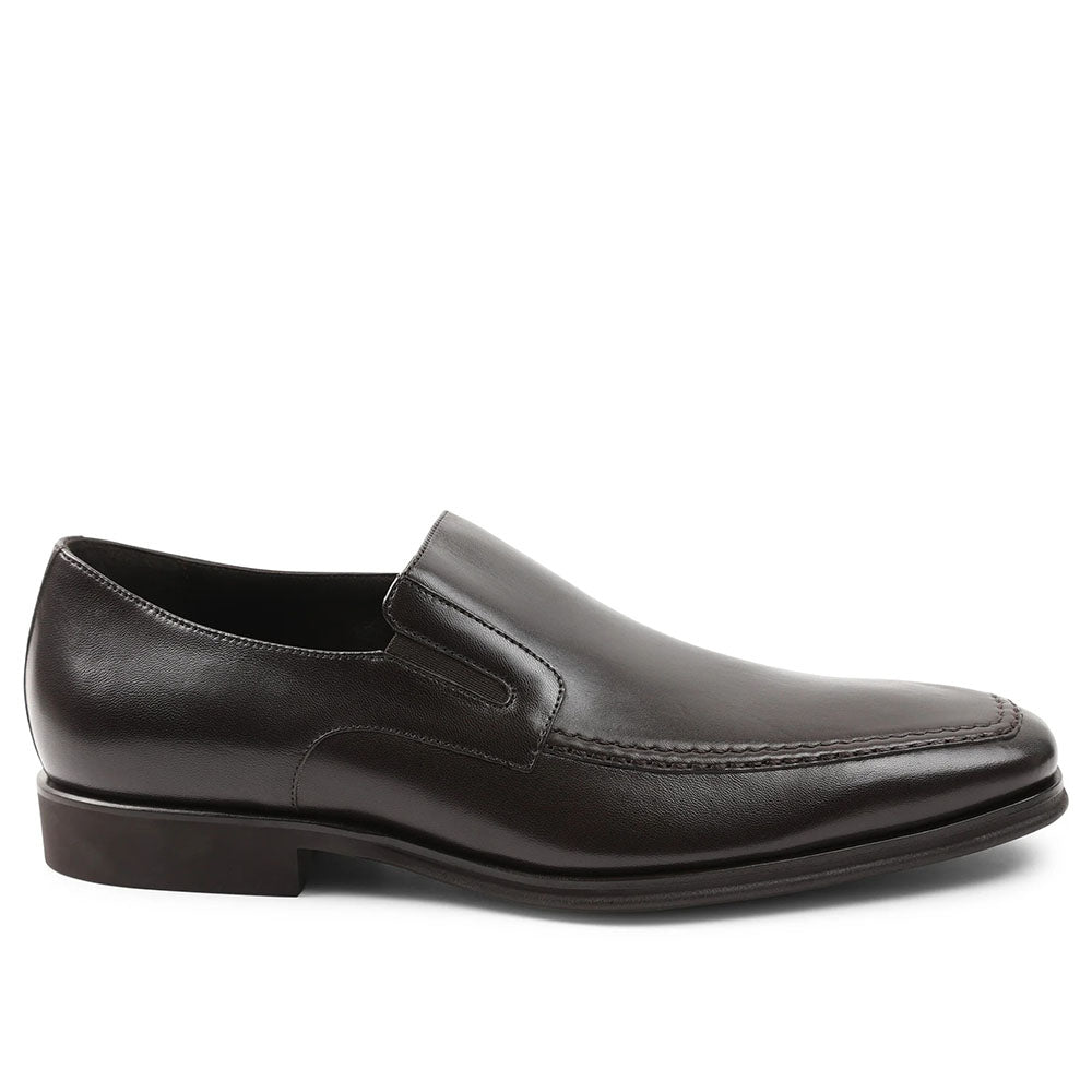 Bruno Magli Raging Leather Slip-on Shoes Dark Brown