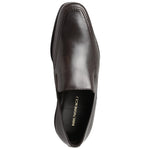 Bruno Magli Raging Leather Slip-on Shoes Dark Brown