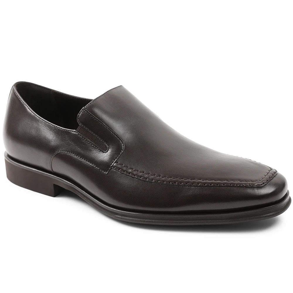 Bruno Magli Raging Leather Slip-on Shoes Dark Brown
