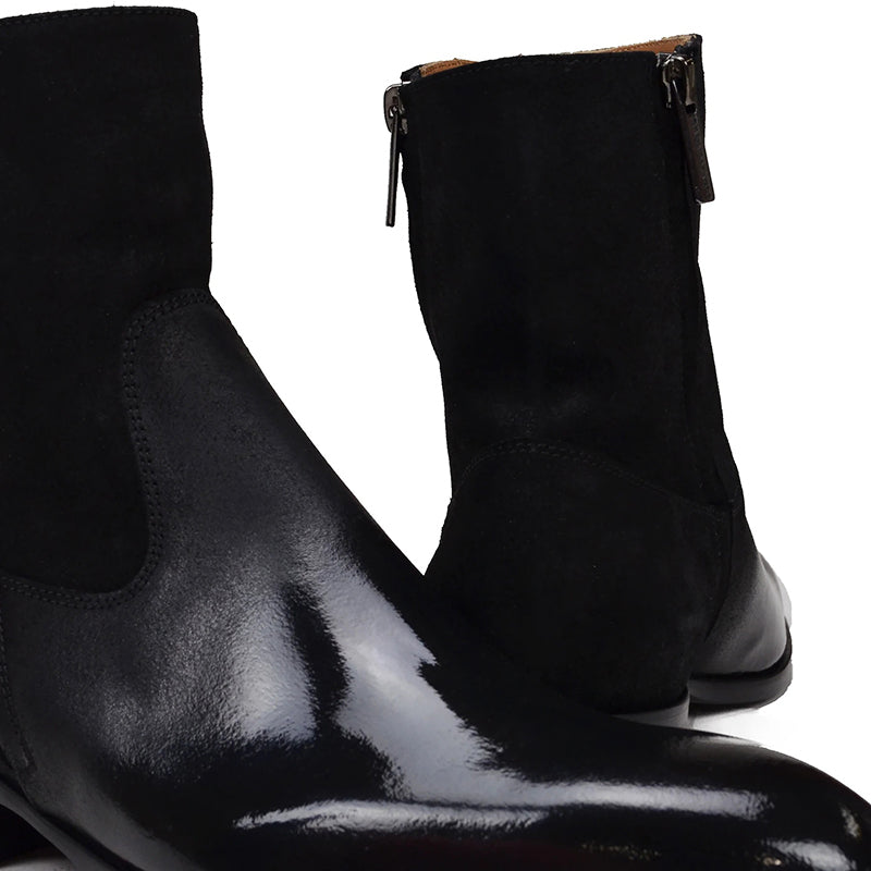 Bruno Magli Risoli Round Pointed Toe Boot Black
