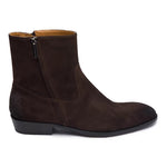 Bruno Magli Risoli Suede Cuban Heel Boots Dark Brown