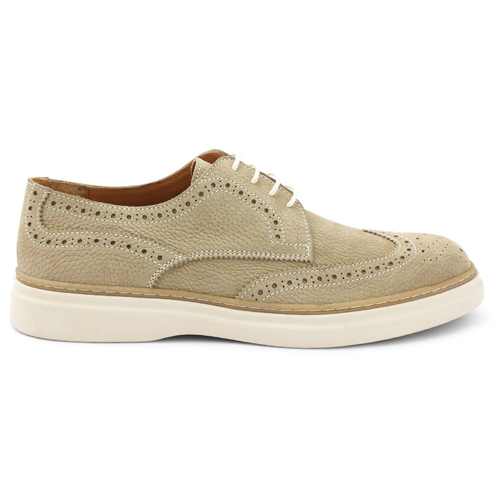 Bruno Magli Salento Brogue Wingtip Derby Shoes Beige