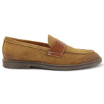 Bruno Magli Sanna Water Resistant Suede Penny Loafers Cognac