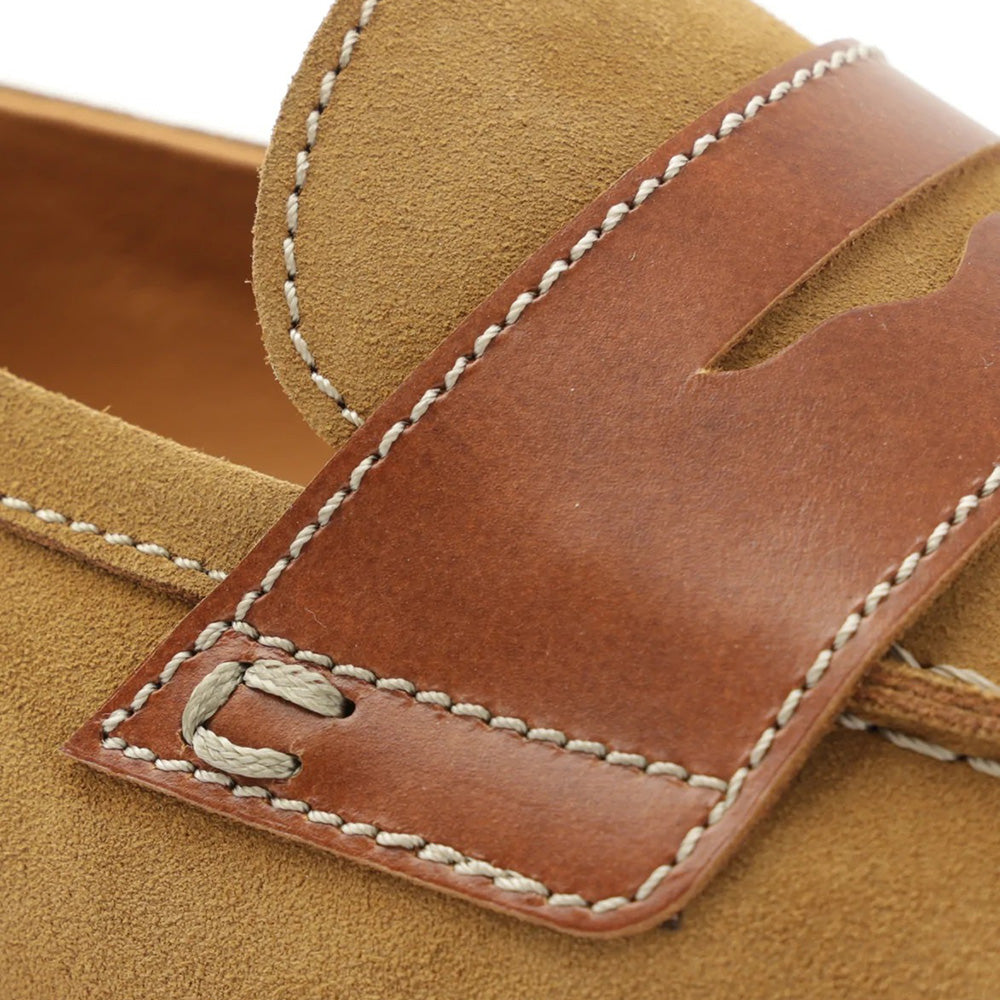 Bruno Magli Sanna Water Resistant Suede Penny Loafers Cognac