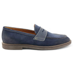 Bruno Magli Sanna Water Resistant Suede Penny Loafers Navy