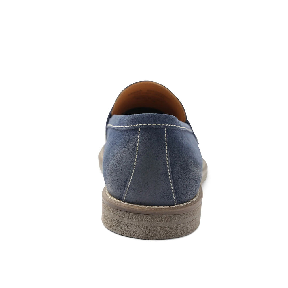 Bruno Magli Sanna Water Resistant Suede Penny Loafers Navy