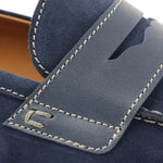 Bruno Magli Sanna Water Resistant Suede Penny Loafers Navy