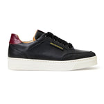 Bruno Magli Severo Leather Sneakers Black / Bordo
