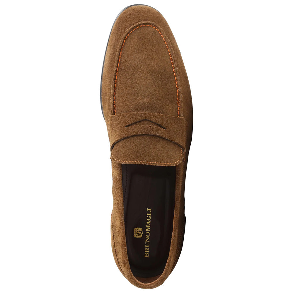 Bruno Magli Silas Suede Loafers Cognac