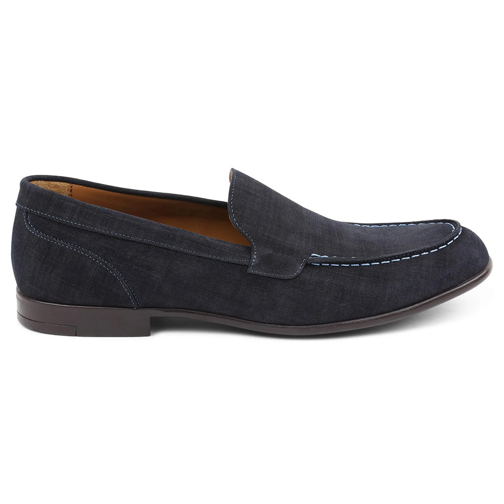 Bruno Magli Sino Suede Moc-toe Loafers Navy