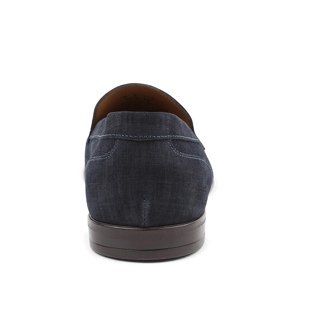 Bruno Magli Sino Suede Moc-toe Loafers Navy