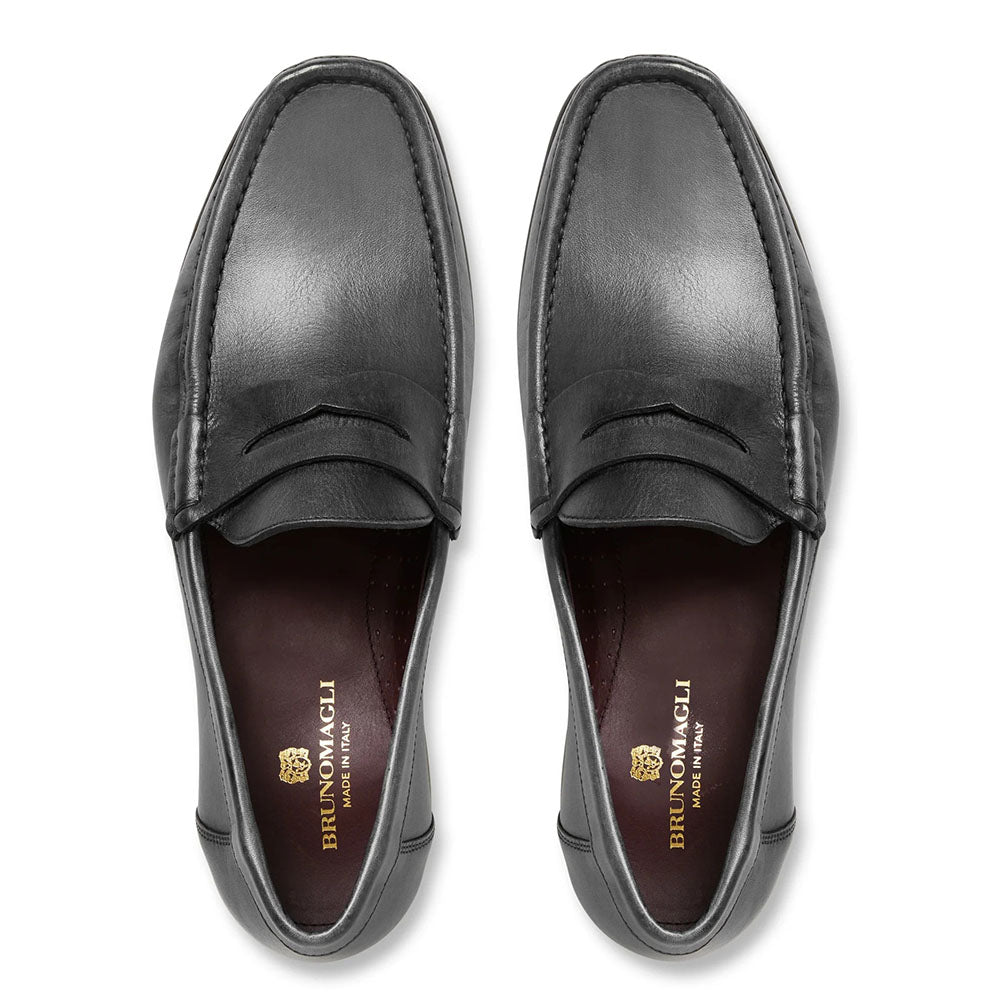 Bruno Magli Tonio Leather Slip-on Loafers Black