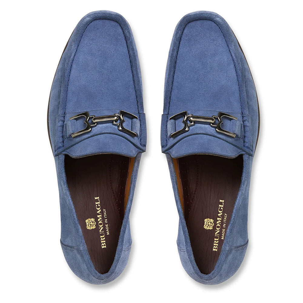 Bruno Magli Trieste Suede Moccasin Light Blue