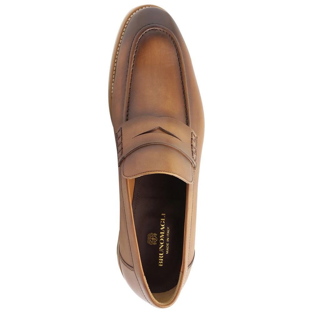 Bruno Magli Varrone Leather Penny Loafers Cognac