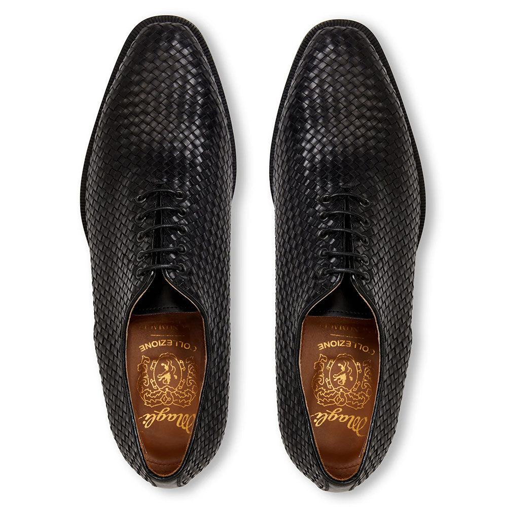 Bruno Magli Veleno Woven Leather Oxfords Black