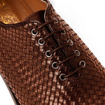 Bruno Magli Veleno Woven Leather Oxfords Brown