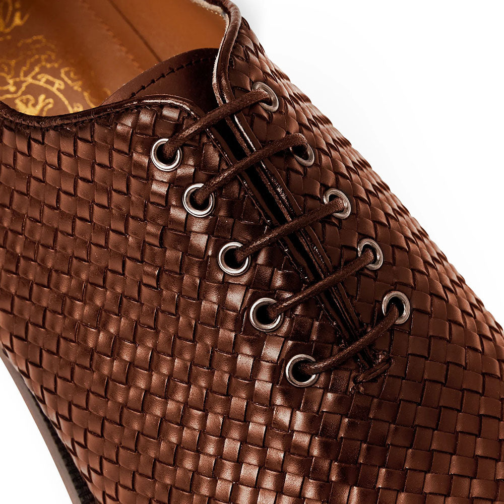 Bruno Magli Veleno Woven Leather Oxfords Brown