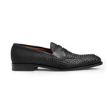 Bruno Magli Vesini Woven Leather Slip-on Loafers Black