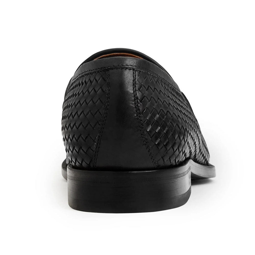 Bruno Magli Vesini Woven Leather Slip-on Loafers Black