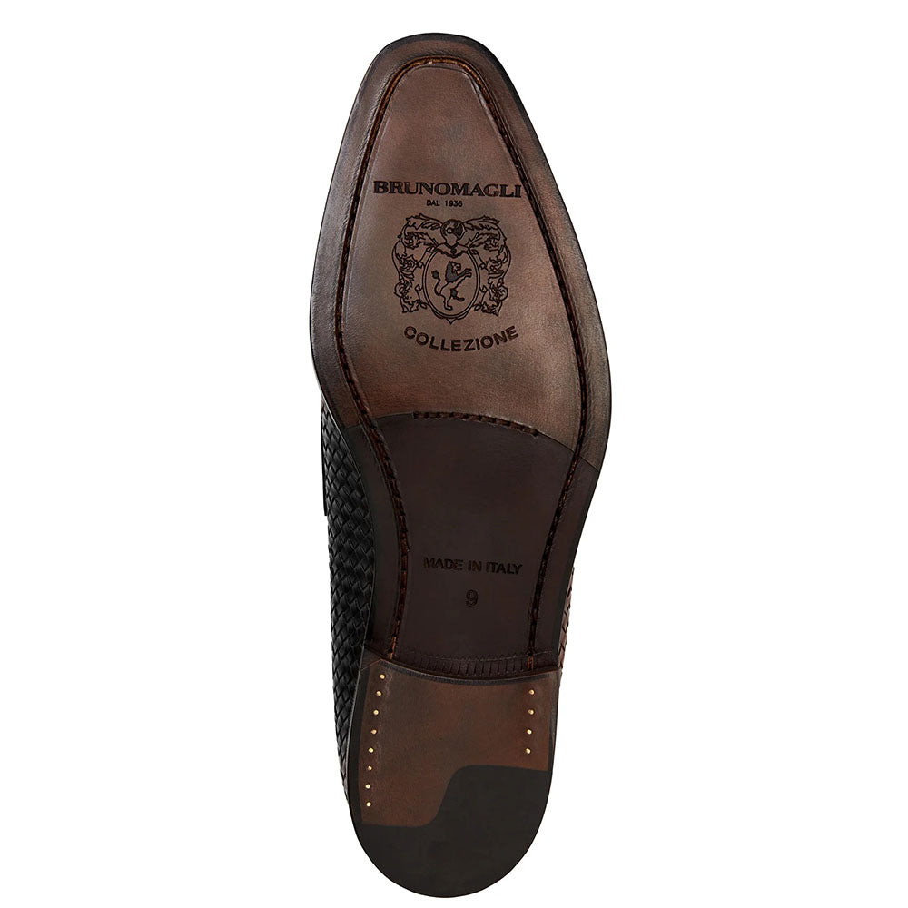 Bruno Magli Vesini Woven Leather Slip-on Loafers Black
