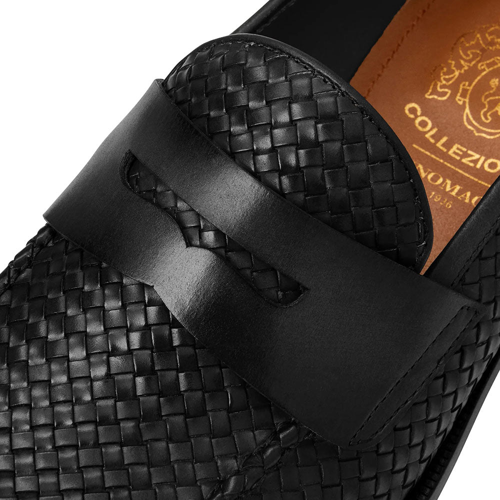 Bruno Magli Vesini Woven Leather Slip-on Loafers Black