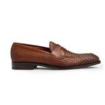 Bruno Magli Vesini Woven Leather Slip-on Loafers Brown