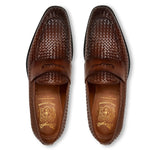 Bruno Magli Vesini Woven Leather Slip-on Loafers Brown