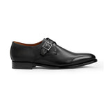 Bruno Magli Vilante Leather Single Monkstrap Loafers Black