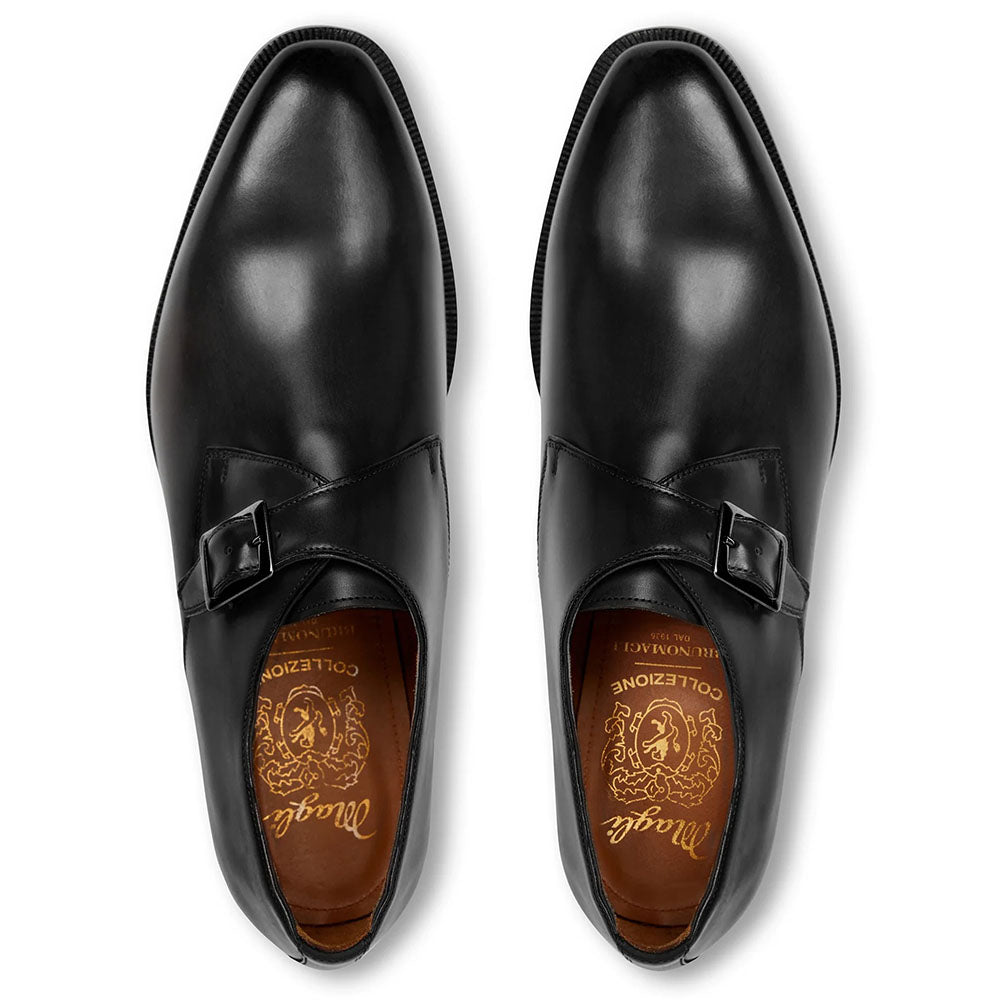 Bruno Magli Vilante Leather Single Monkstrap Loafers Black