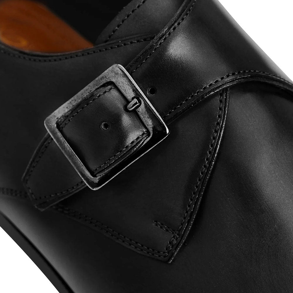 Bruno Magli Vilante Leather Single Monkstrap Loafers Black