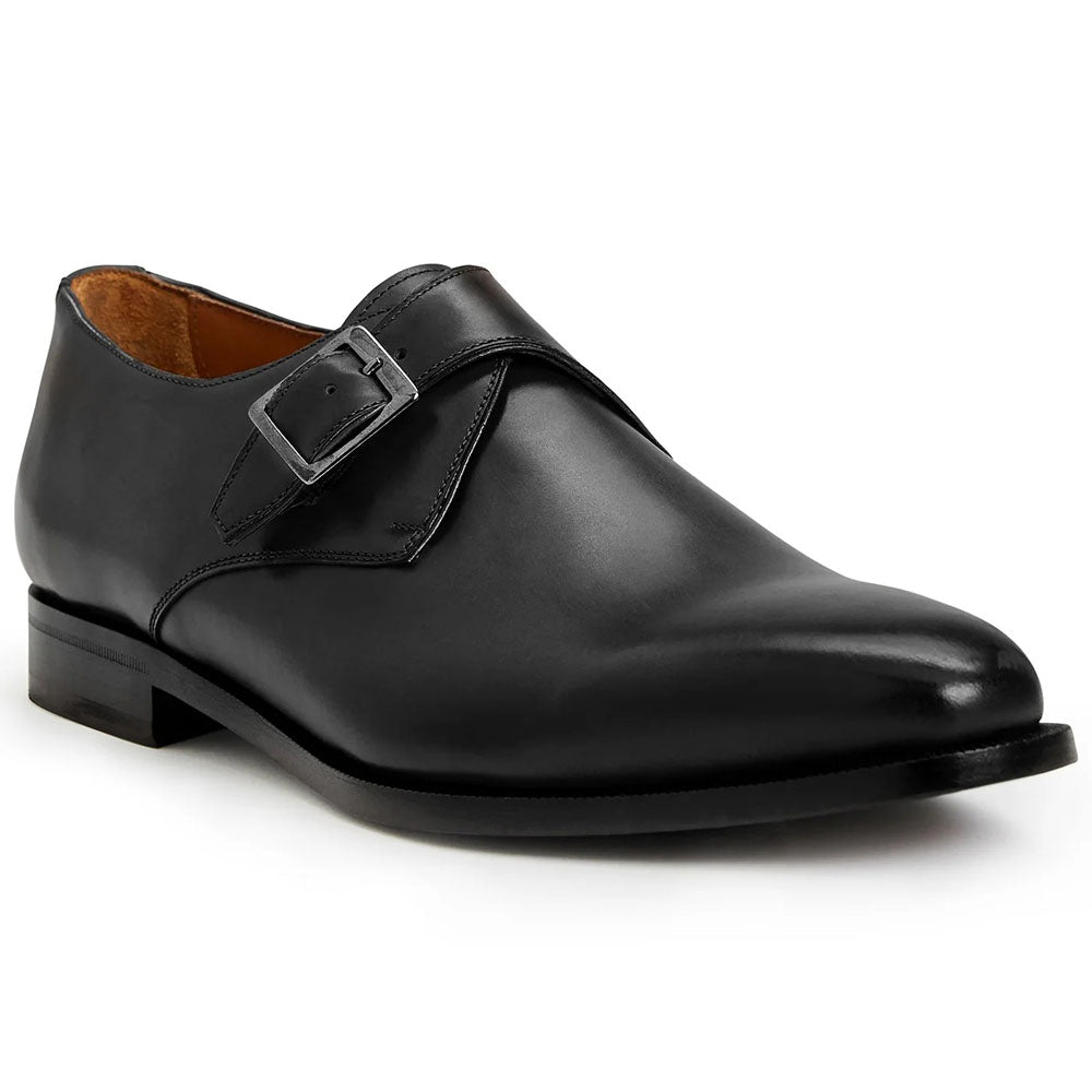 Bruno Magli Vilante Leather Single Monkstrap Loafers Black