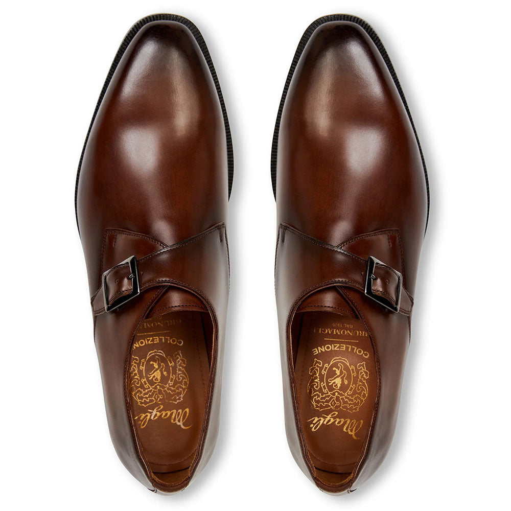 Bruno Magli Vilante Leather Single Monkstrap Loafers Brown