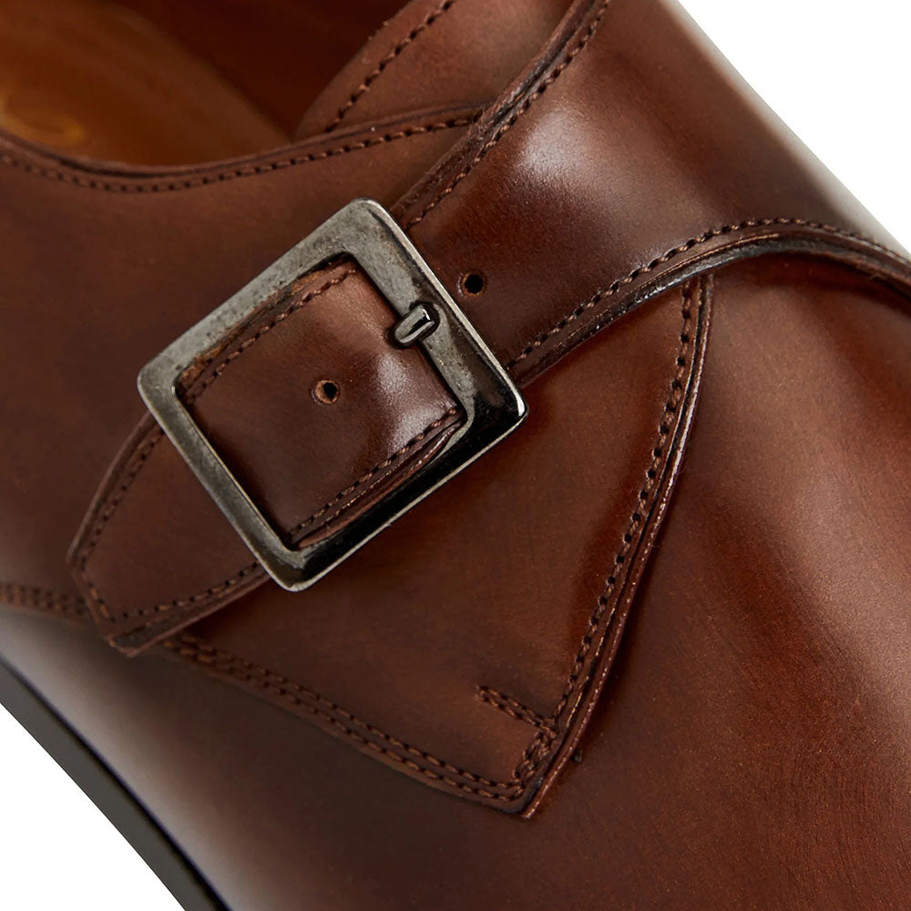 Bruno Magli Vilante Leather Single Monkstrap Loafers Brown