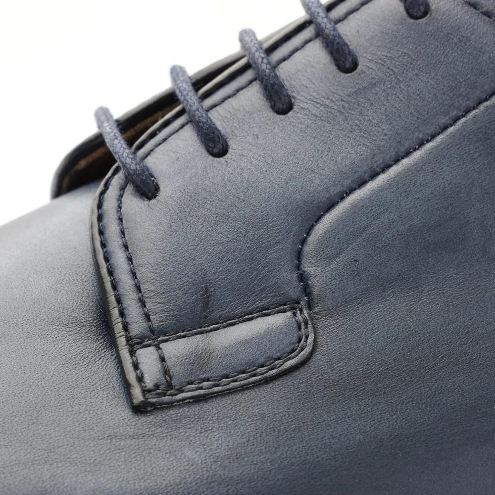 Bruno Magli Viterbo Plain Toe Leather Derby Shoes Blue